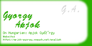 gyorgy apjok business card